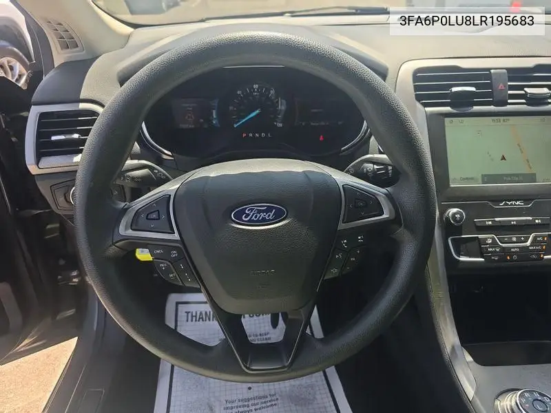 2020 Ford Fusion Se VIN: 3FA6P0LU8LR195683 Lot: 42786965