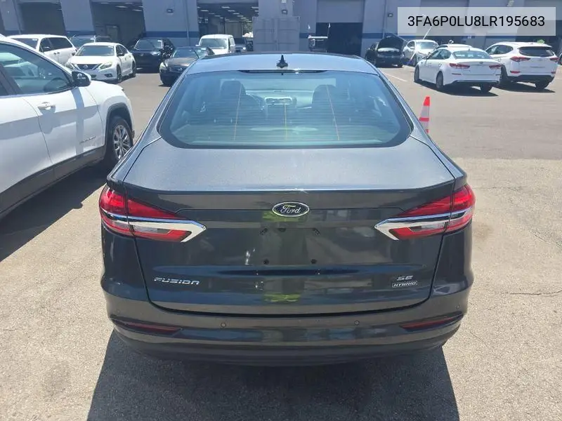 2020 Ford Fusion Se VIN: 3FA6P0LU8LR195683 Lot: 42786965
