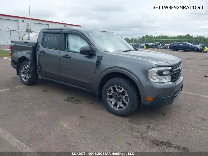 2022 Ford Maverick Xl/Xlt/Lariat VIN: 3FTTW8F92NRA11590 Lot: 12342078
