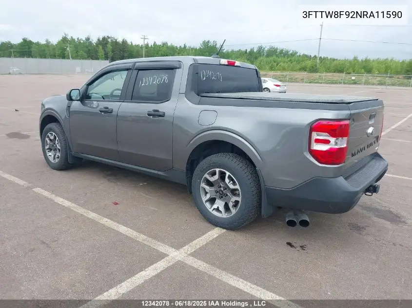2022 Ford Maverick Xl/Xlt/Lariat VIN: 3FTTW8F92NRA11590 Lot: 12342078