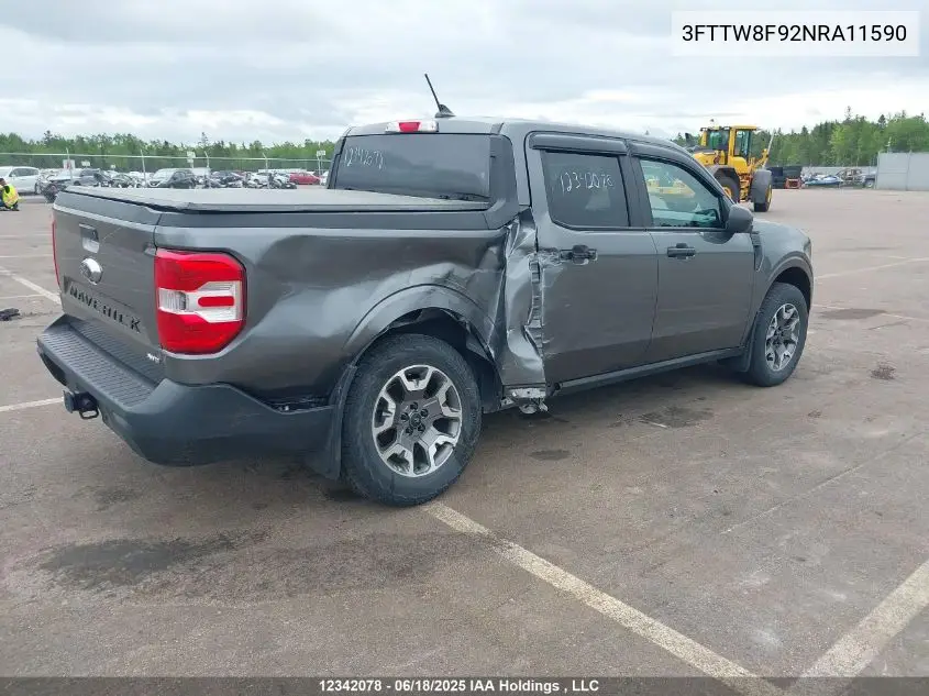 2022 Ford Maverick Xl/Xlt/Lariat VIN: 3FTTW8F92NRA11590 Lot: 12342078