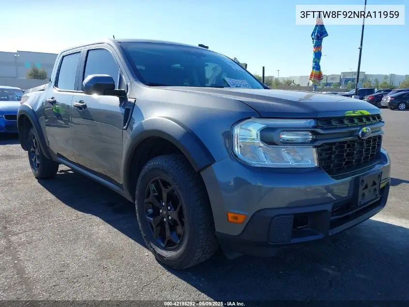 2022 Ford Maverick Xlt VIN: 3FTTW8F92NRA11959 Lot: 42195292