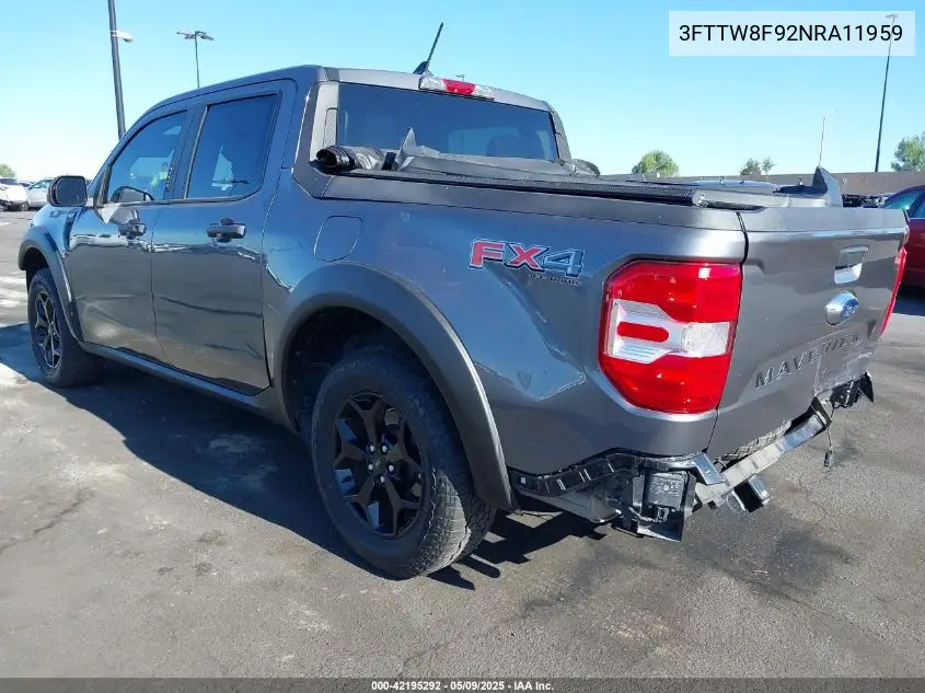 2022 Ford Maverick Xlt VIN: 3FTTW8F92NRA11959 Lot: 42195292