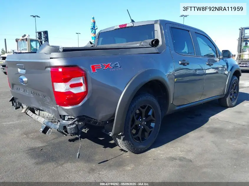 2022 Ford Maverick Xlt VIN: 3FTTW8F92NRA11959 Lot: 42195292