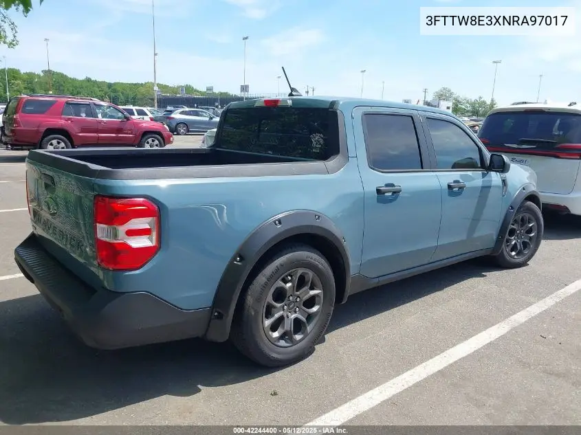 2022 Ford Maverick Xlt VIN: 3FTTW8E3XNRA97017 Lot: 42244400