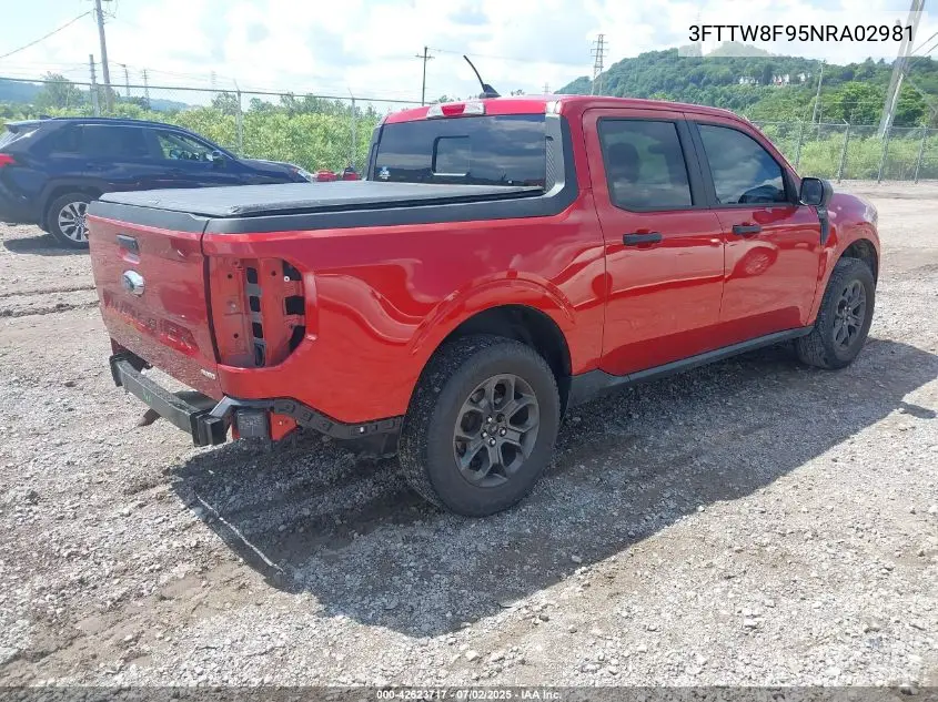 2022 Ford Maverick Xlt VIN: 3FTTW8F95NRA02981 Lot: 42623717