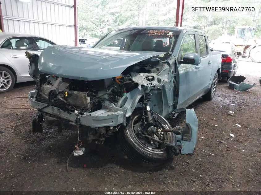 2022 Ford Maverick Lariat VIN: 3FTTW8E39NRA47760 Lot: 42646752