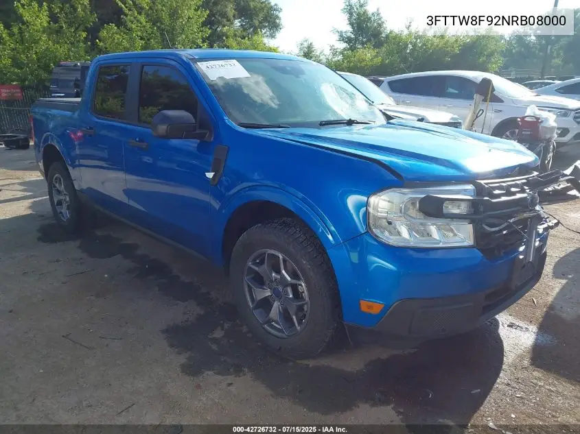 2022 Ford Maverick Xl VIN: 3FTTW8F92NRB08000 Lot: 42726732