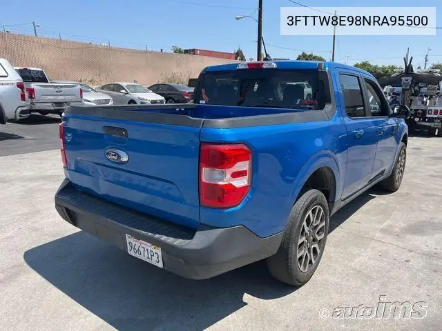 2022 Ford Maverick Lariat VIN: 3FTTW8E98NRA95500 Lot: 42821301