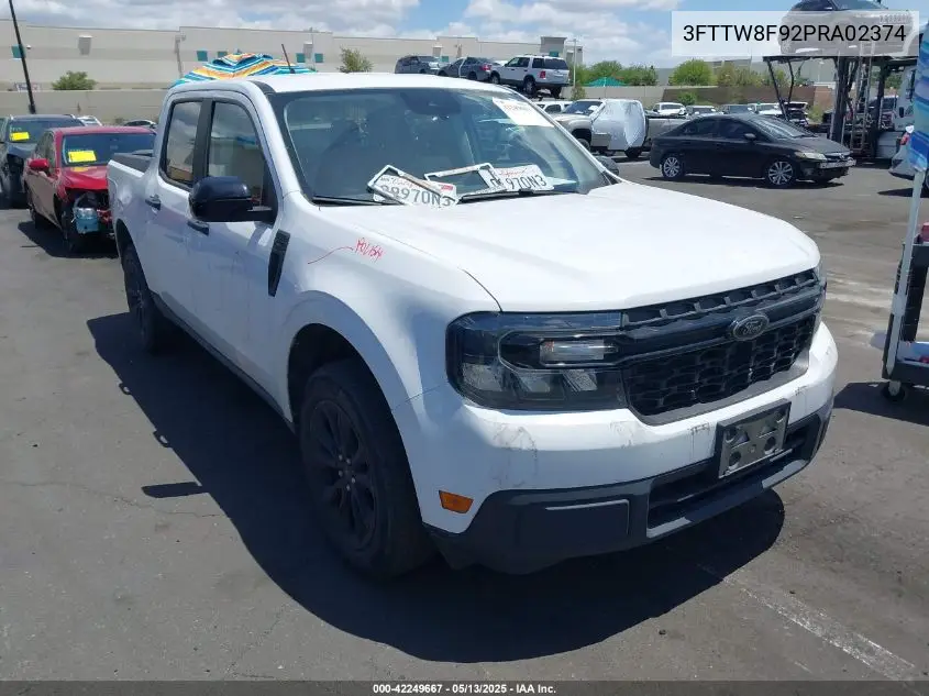 2023 Ford Maverick Xlt VIN: 3FTTW8F92PRA02374 Lot: 42249667