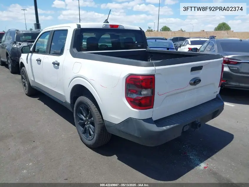 2023 Ford Maverick Xlt VIN: 3FTTW8F92PRA02374 Lot: 42249667