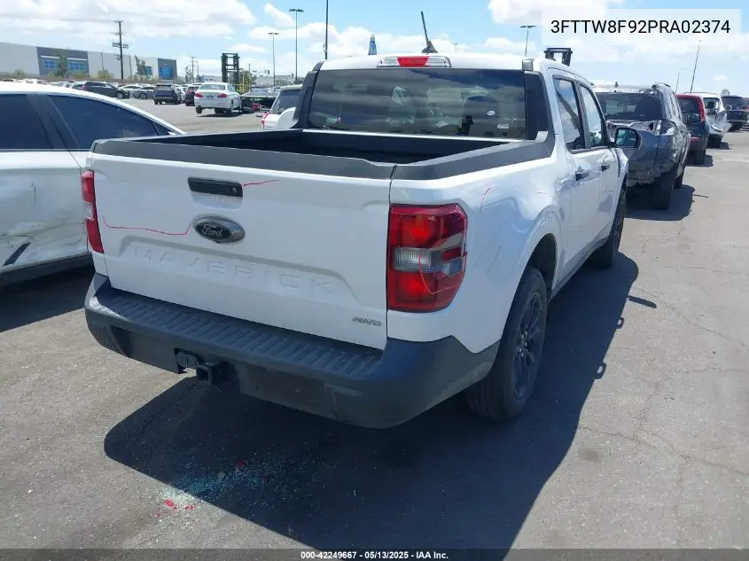 2023 Ford Maverick Xlt VIN: 3FTTW8F92PRA02374 Lot: 42249667