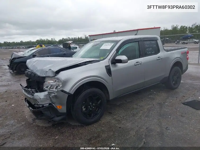 2023 Ford Maverick Lariat VIN: 3FTTW8F93PRA60302 Lot: 42669143