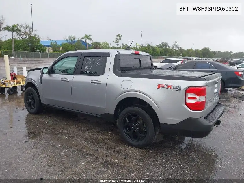 2023 Ford Maverick Lariat VIN: 3FTTW8F93PRA60302 Lot: 42669143