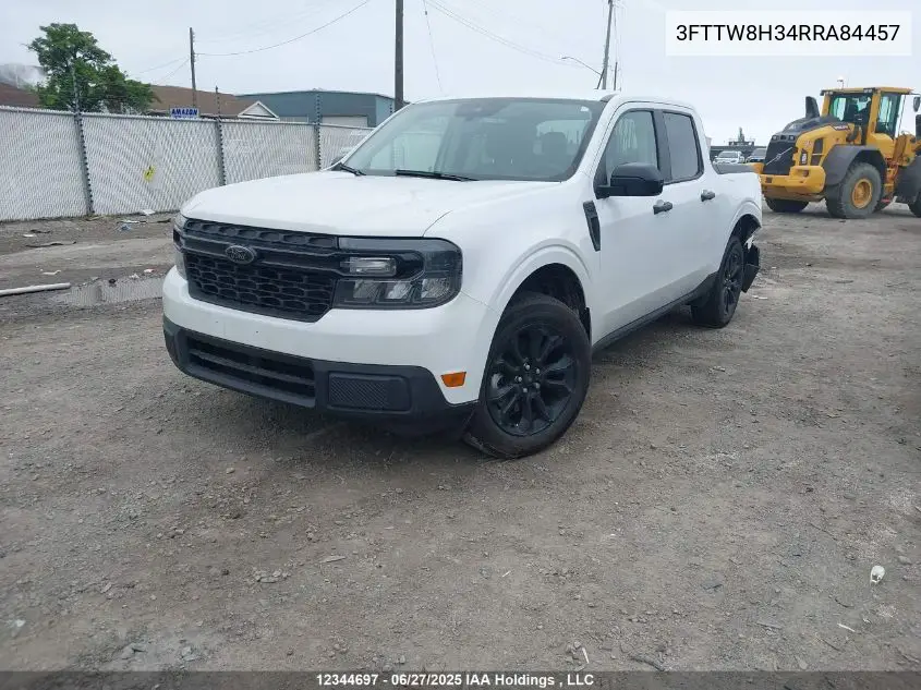 2024 Ford Maverick Xlt VIN: 3FTTW8H34RRA84457 Lot: 12344697