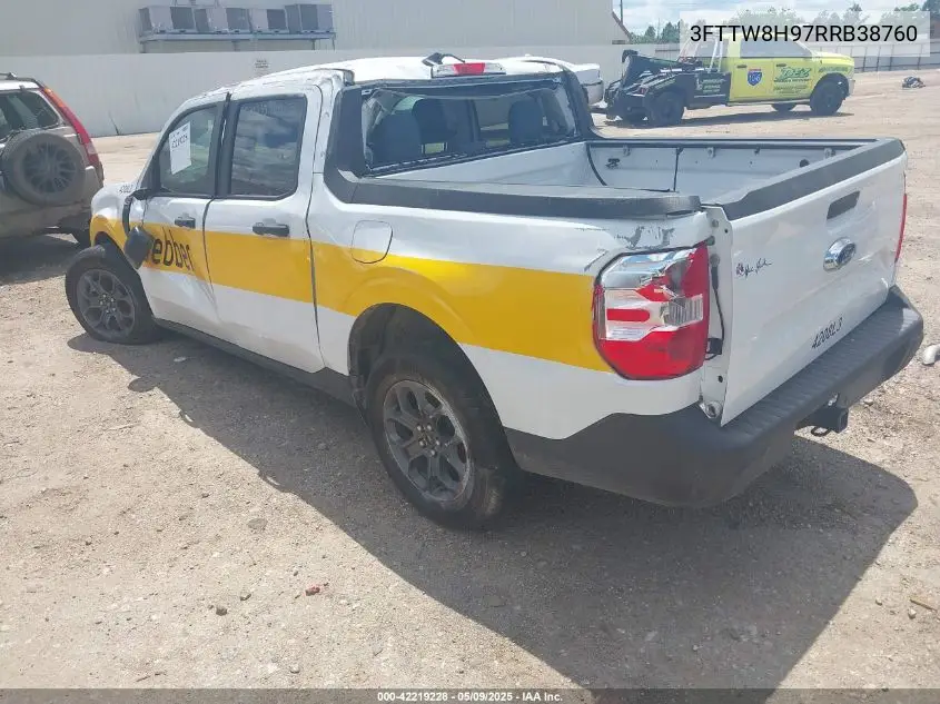 2024 Ford Maverick Xlt VIN: 3FTTW8H97RRB38760 Lot: 42219228