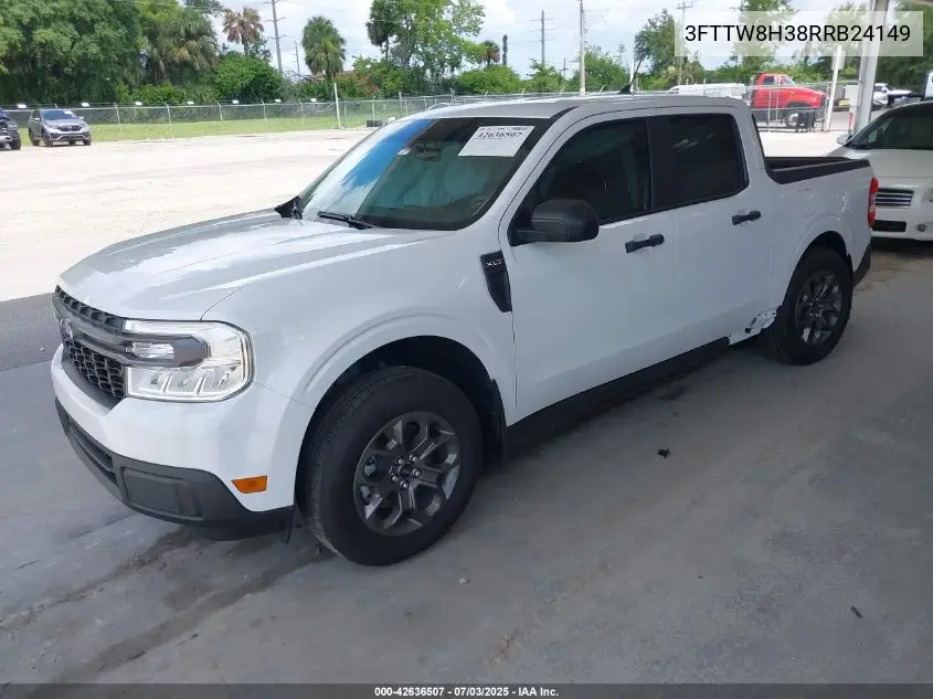 2024 Ford Maverick Xlt VIN: 3FTTW8H38RRB24149 Lot: 42636507