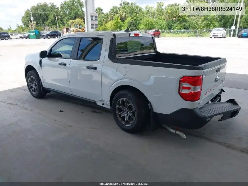 2024 Ford Maverick Xlt VIN: 3FTTW8H38RRB24149 Lot: 42636507