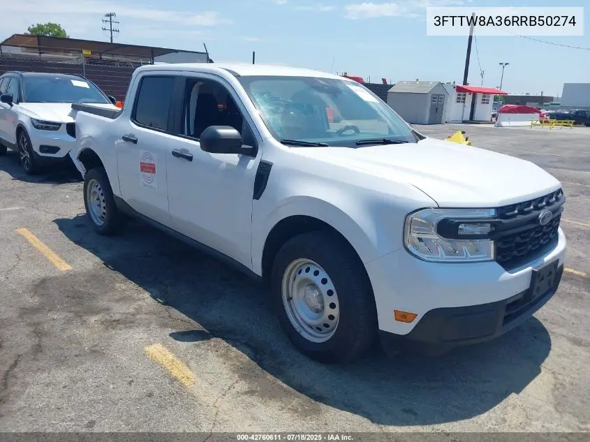 2024 Ford Maverick Xl VIN: 3FTTW8A36RRB50274 Lot: 42760611