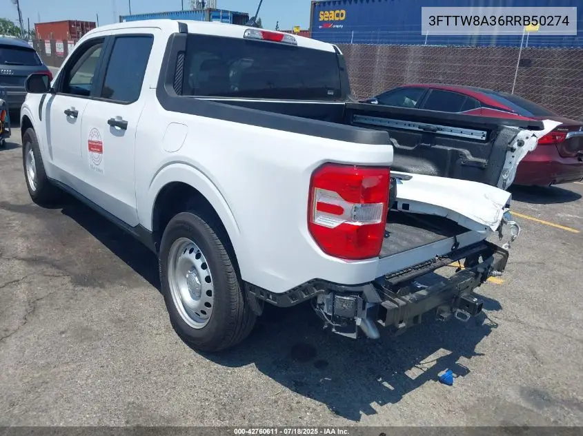 2024 Ford Maverick Xl VIN: 3FTTW8A36RRB50274 Lot: 42760611