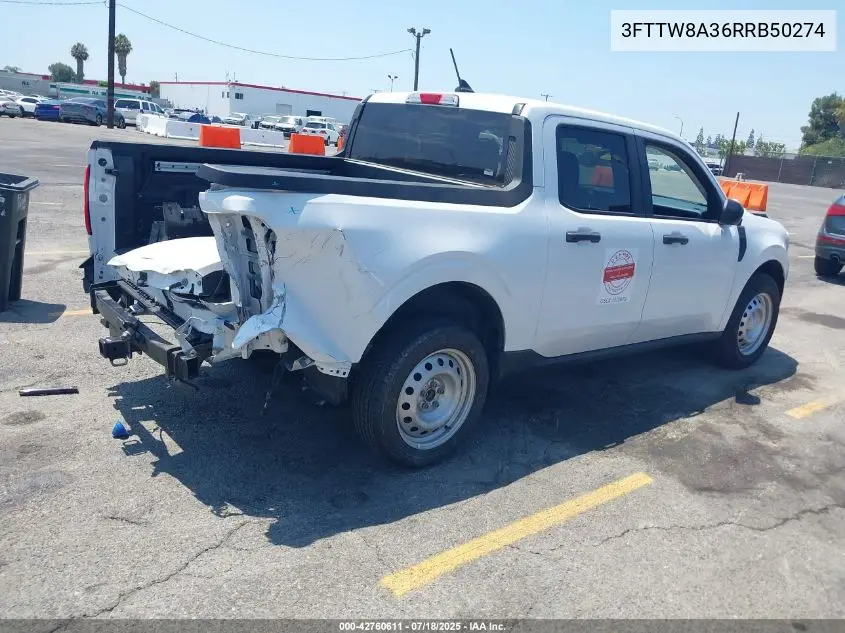 2024 Ford Maverick Xl VIN: 3FTTW8A36RRB50274 Lot: 42760611