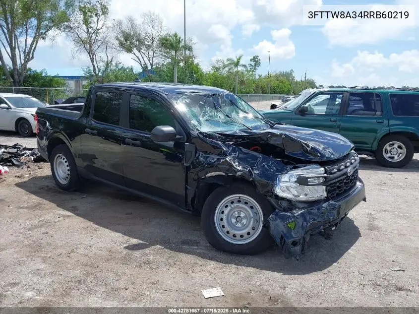 2024 Ford Maverick Xl VIN: 3FTTW8A34RRB60219 Lot: 42781667