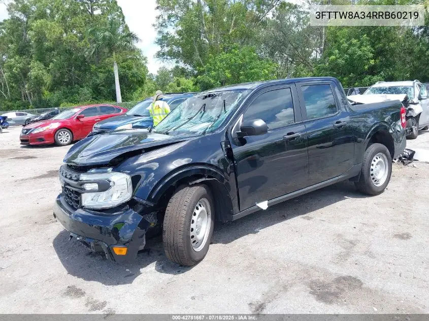 2024 Ford Maverick Xl VIN: 3FTTW8A34RRB60219 Lot: 42781667