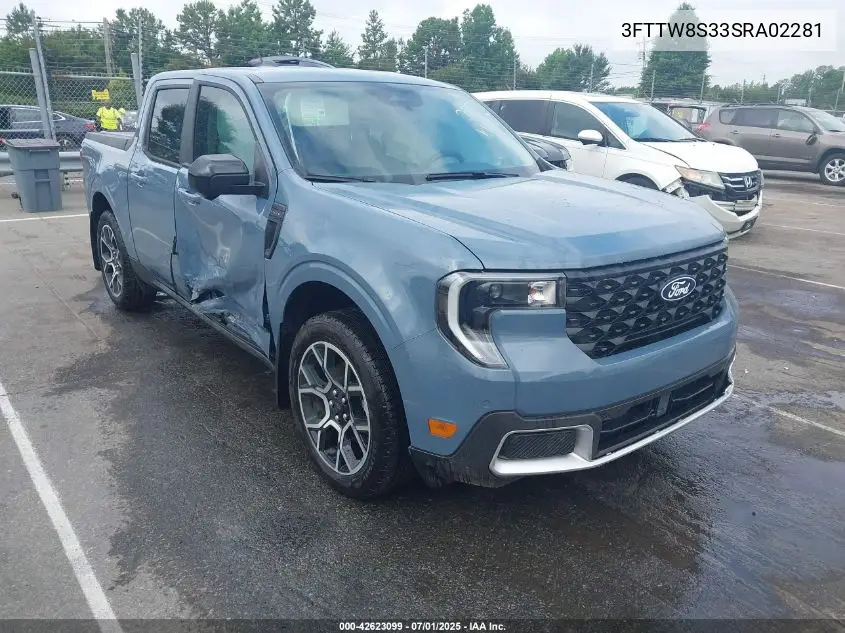 2025 Ford Maverick Lariat VIN: 3FTTW8S33SRA02281 Lot: 42623099