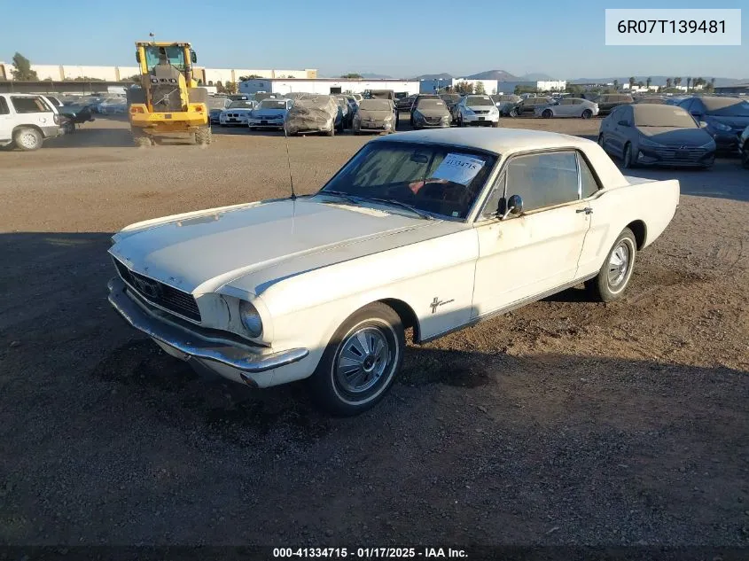 1966 Ford Mustang VIN: 6R07T139481 Lot: 41334715