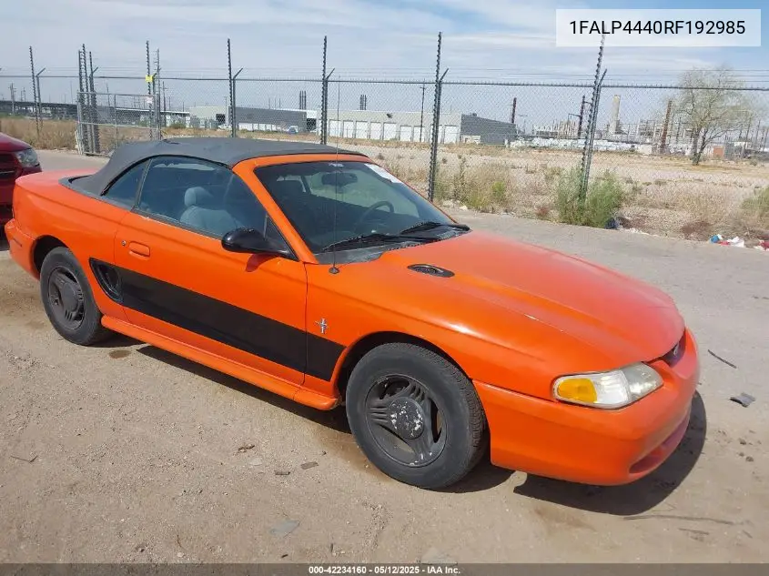 1994 Ford Mustang VIN: 1FALP4440RF192985 Lot: 42234160