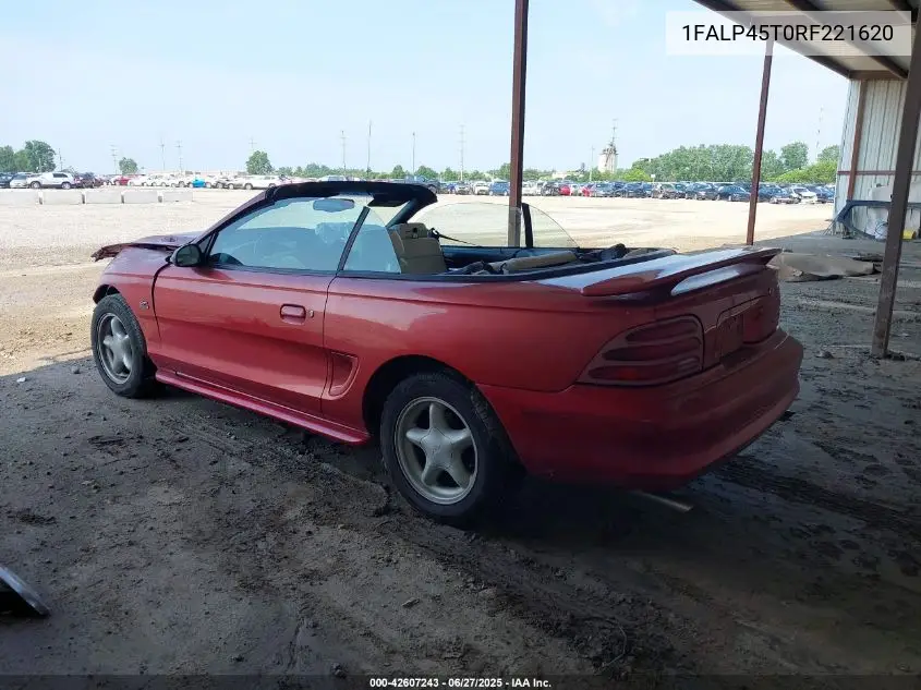 1994 Ford Mustang Gt VIN: 1FALP45T0RF221620 Lot: 42607243
