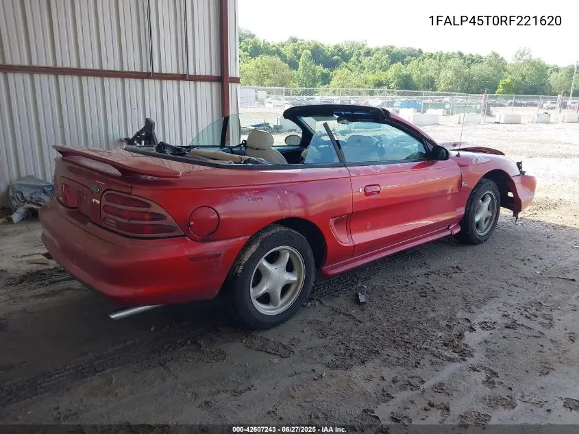 1994 Ford Mustang Gt VIN: 1FALP45T0RF221620 Lot: 42607243