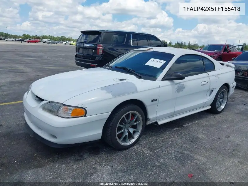 1996 Ford Mustang Gt VIN: 1FALP42X5TF155418 Lot: 42254706