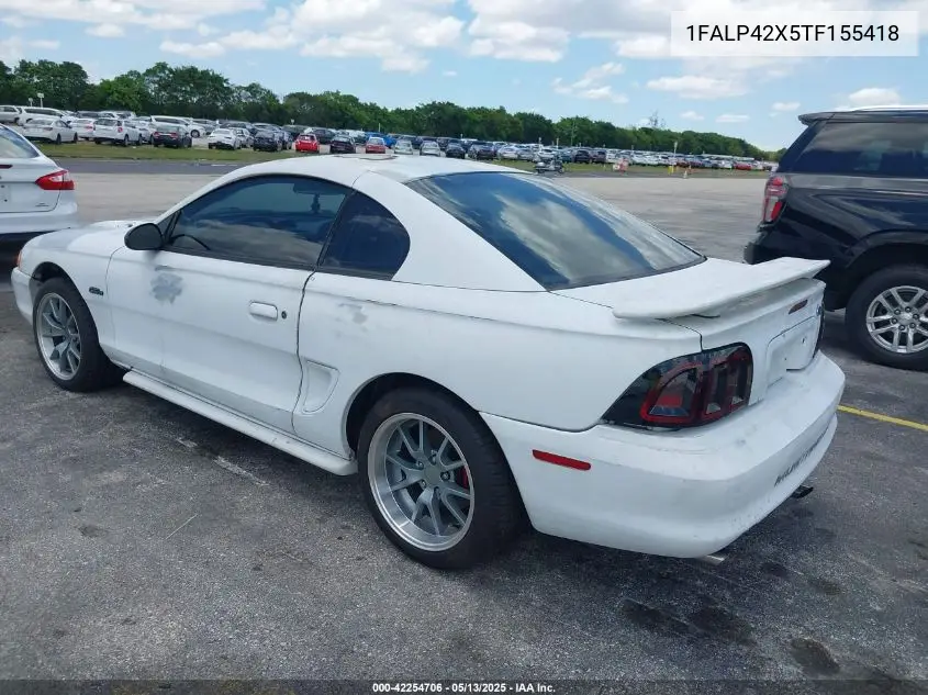1996 Ford Mustang Gt VIN: 1FALP42X5TF155418 Lot: 42254706