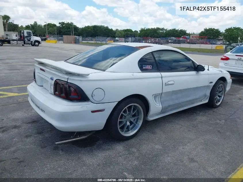 1996 Ford Mustang Gt VIN: 1FALP42X5TF155418 Lot: 42254706