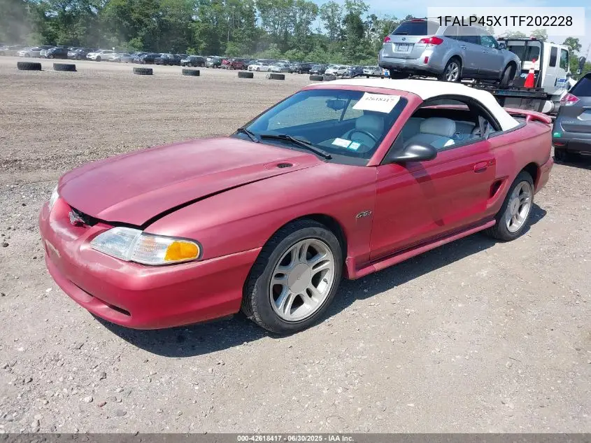 1996 Ford Mustang Gt VIN: 1FALP45X1TF202228 Lot: 42618417