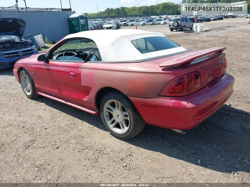 1996 Ford Mustang Gt VIN: 1FALP45X1TF202228 Lot: 42618417