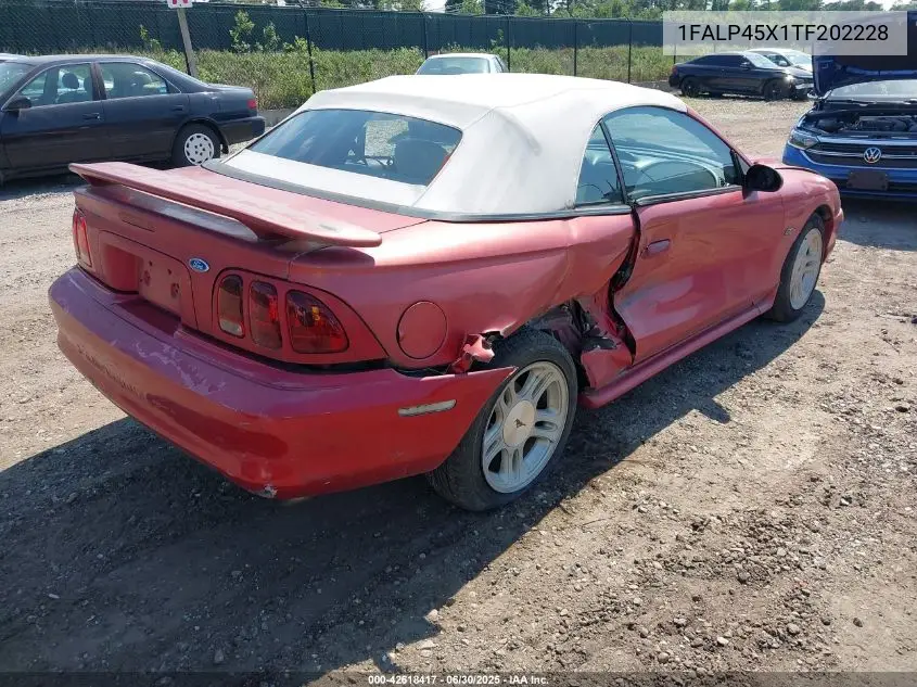 1996 Ford Mustang Gt VIN: 1FALP45X1TF202228 Lot: 42618417