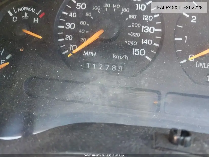 1996 Ford Mustang Gt VIN: 1FALP45X1TF202228 Lot: 42618417