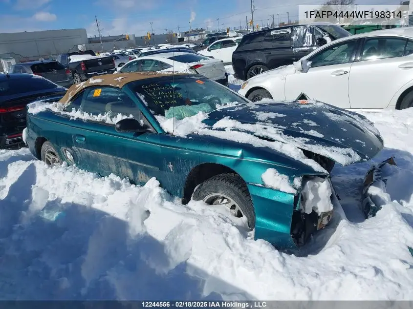 1998 Ford Mustang VIN: 1FAFP4444WF198314 Lot: 12244556