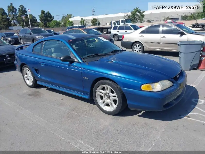 1998 Ford Mustang Gt VIN: 1FAFP42X9WF129678 Lot: 42214110