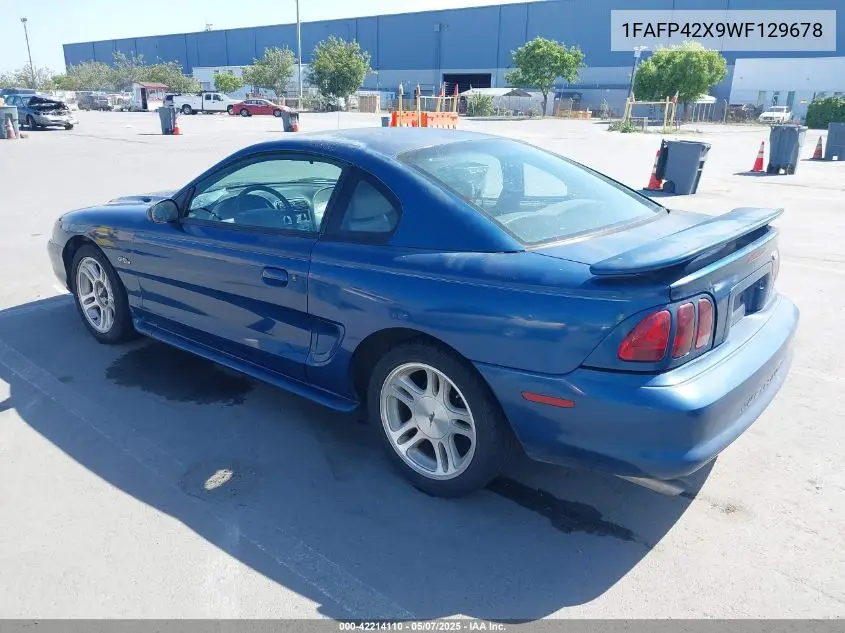 1998 Ford Mustang Gt VIN: 1FAFP42X9WF129678 Lot: 42214110