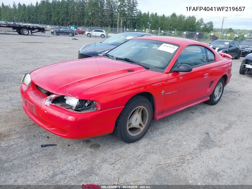 1998 Ford Mustang VIN: 1FAFP4041WF219657 Lot: 42565678