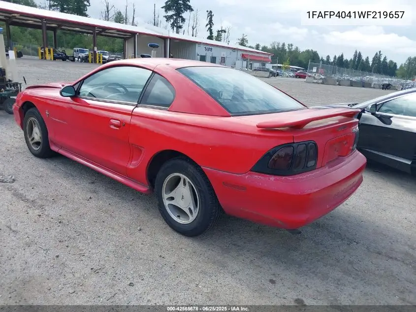 1998 Ford Mustang VIN: 1FAFP4041WF219657 Lot: 42565678