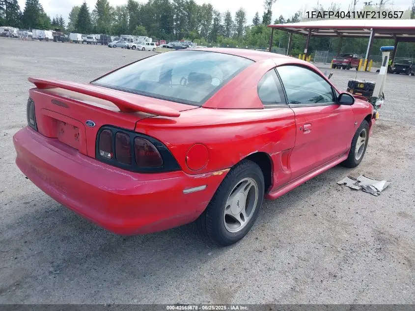 1998 Ford Mustang VIN: 1FAFP4041WF219657 Lot: 42565678