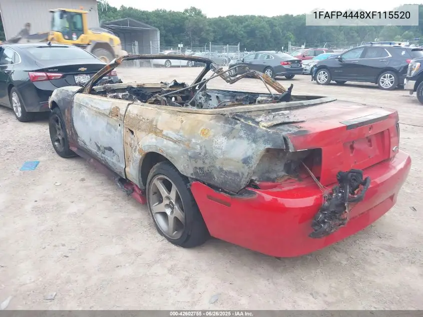 1999 Ford Mustang VIN: 1FAFP4448XF115520 Lot: 42602755
