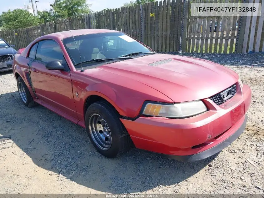 2000 Ford Mustang VIN: 1FAFP4047YF132848 Lot: 42611559