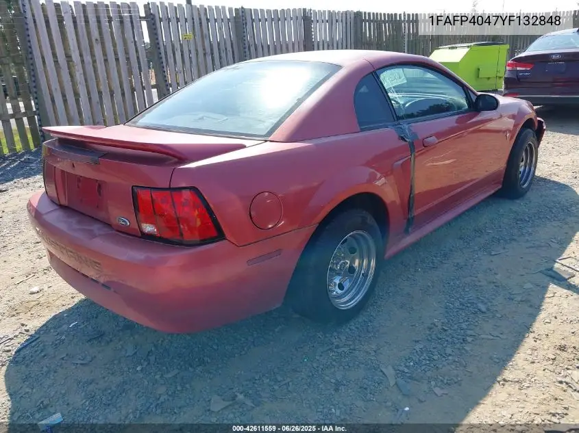 2000 Ford Mustang VIN: 1FAFP4047YF132848 Lot: 42611559