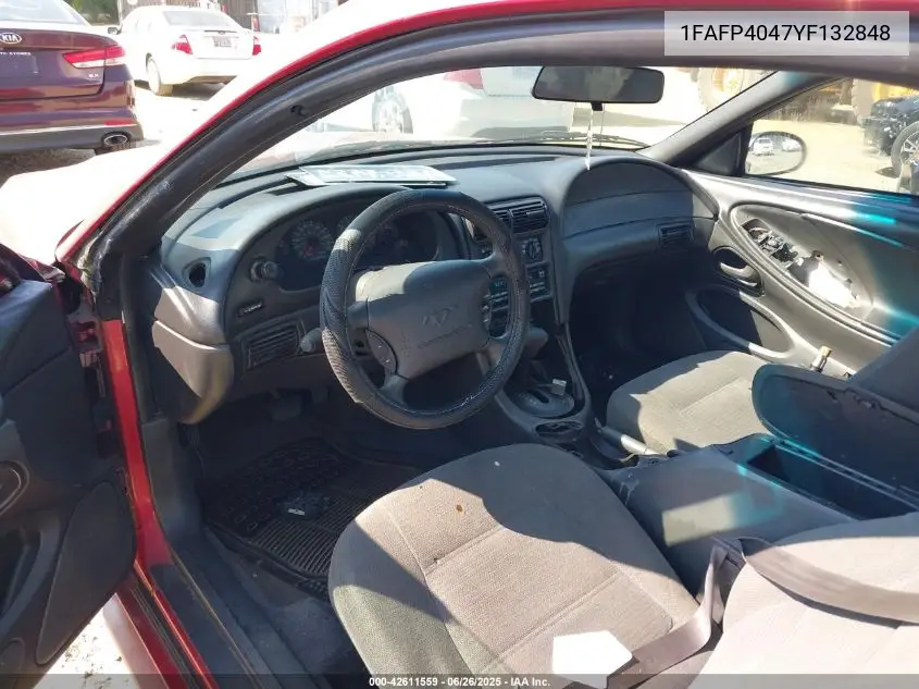2000 Ford Mustang VIN: 1FAFP4047YF132848 Lot: 42611559