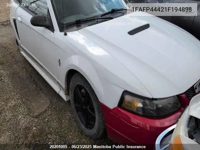 2001 Ford Mustang VIN: 1FAFP44421F194898 Lot: 20201005